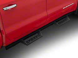 RedRock 4-Inch Drop TC1 Running Boards; Textured Black (19-25 Sierra 1500 Crew Cab)