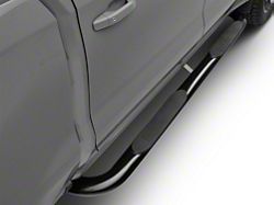 RedRock 4-Inch Oval Bent End Side Step Bars; Black (19-23 Sierra 1500 Crew Cab)