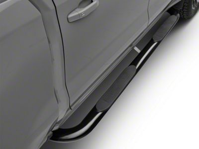 RedRock 4-Inch Oval Bent End Side Step Bars; Black (19-25 Sierra 1500 Crew Cab)