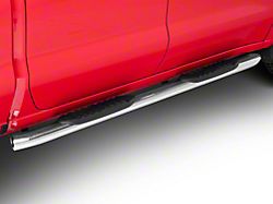 RedRock 5-Inch Oval Bent End Side Step Bars; Stainless Steel (19-23 Sierra 1500 Crew Cab)