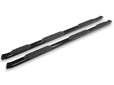 RedRock 5-Inch Oval Bent Wheel to Wheel Side Step Bars; Black (19-24 Sierra 1500 Crew Cab w/ 6.50-Foot Standard Box)