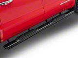 RedRock 6-Inch Oval Straight End Side Step Bars; Black (19-26 Sierra 1500 Crew Cab)