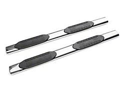 RedRock 6-Inch Oval Straight End Side Step Bars; Stainless Steel (19-24 Sierra 1500 Double Cab)
