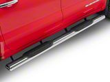 RedRock 6-Inch Oval Straight End Side Step Bars; Stainless Steel (19-26 Sierra 1500 Crew Cab)