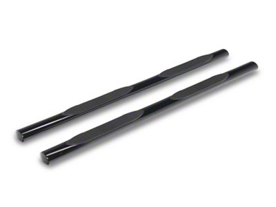 RedRock 4-Inch Oval Straight Side Step Bars; Black (20-24 Sierra 2500 HD Double Cab)