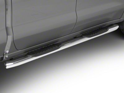 RedRock 5-Inch Oval Bent End Side Step Bars; Stainless Steel (20-24 Sierra 3500 HD Crew Cab)