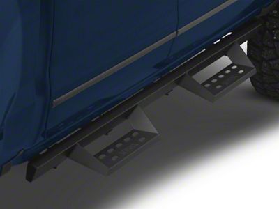 RedRock 4-Inch Drop TC1 Running Boards; Textured Black (07-18 Silverado 1500 Crew Cab)