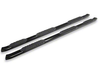 RedRock 5-Inch Oval Bent Wheel to Wheel Side Step Bars; Black (19-25 Silverado 1500 Crew Cab w/ 6.50-Foot Standard Box)