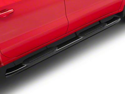 RedRock 6-Inch Oval Bent End Side Step Bars; Black (19-25 Silverado 1500 Crew Cab)