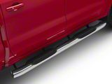 RedRock 6-Inch Oval Bent End Side Step Bars; Stainless Steel (19-26 Silverado 1500 Crew Cab)