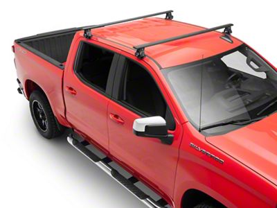 RedRock Cross Bar Roof Rack; Black; 60-Inch (14-24 Silverado 1500)