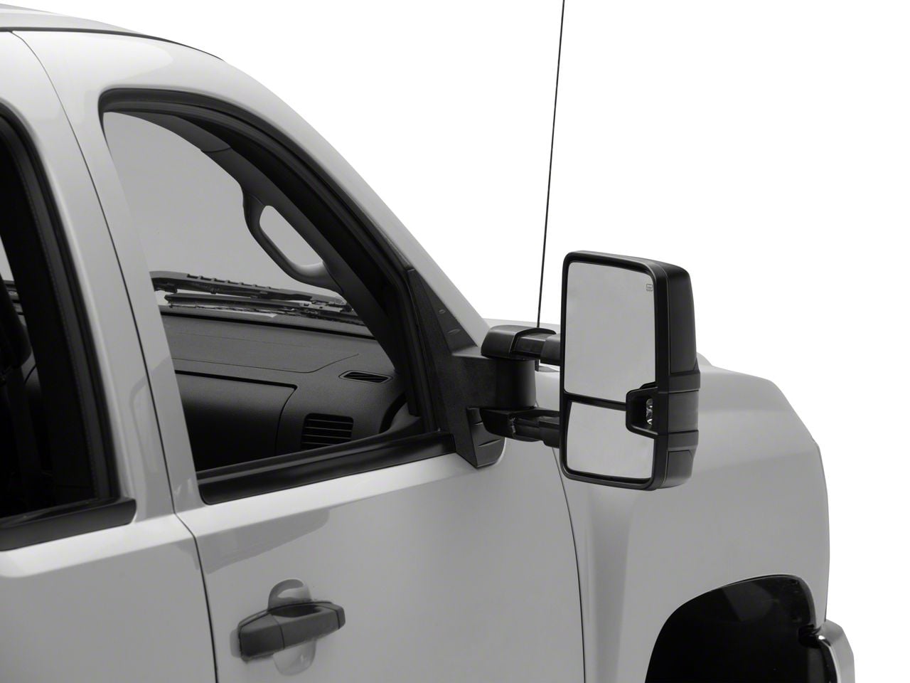 Tow Mirrors Gmc PAIR Of Power Heated Towing Mirrors For 2007-2013 Chevy Silverado 1500/2500/3500HD - Chrome, Manual Fold 2015 Silverado Tow Mirrors Oem - Foto 12