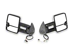 RedRock Powered Heated Tow Mirrors with Arrow on Glass Smoked Amber LED Turn Signal; Chrome (03-06 Silverado 1500)
