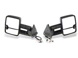 RedRock Powered Heated Tow Mirrors with Arrow on Glass Smoked Amber LED Turn Signal; Textured Black (03-06 Silverado 1500)