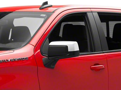 RedRock Standard Mirror Covers; Chrome (19-24 Silverado 1500)