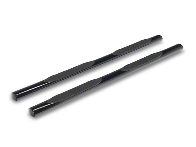 RedRock 4-Inch Oval Straight Side Step Bars; Black (20-24 Silverado 2500 HD Double Cab)