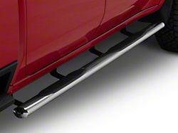 RedRock 4-Inch Oval Straight Side Step Bars; Stainless Steel (20-26 Silverado 2500 HD Crew Cab)