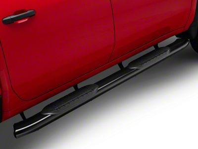 RedRock 6-Inch Oval Bent End Side Step Bars; Black (20-25 Silverado 2500 HD Crew Cab)