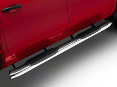 RedRock 6-Inch Oval Bent End Side Step Bars; Stainless Steel (20-24 Silverado 2500 HD Crew Cab)
