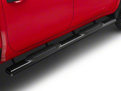 RedRock 6-Inch Oval Straight End Side Step Bars; Black (20-25 Silverado 2500 HD Crew Cab)