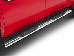 RedRock 6-Inch Oval Straight End Side Step Bars; Stainless Steel (20-26 Silverado 3500 HD Crew Cab)