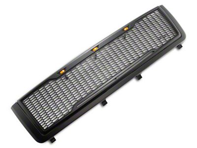 RedRock Baja Upper Replacement Grille with LED Lighting; Matte Black (11-14 Silverado 3500 HD)