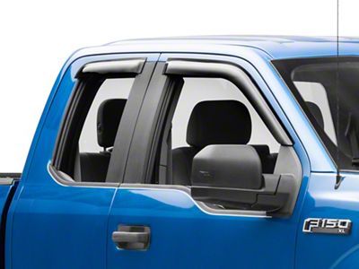 RedRock Window Deflectors; Front and Rear; Smoked (15-24 F-150 SuperCab)