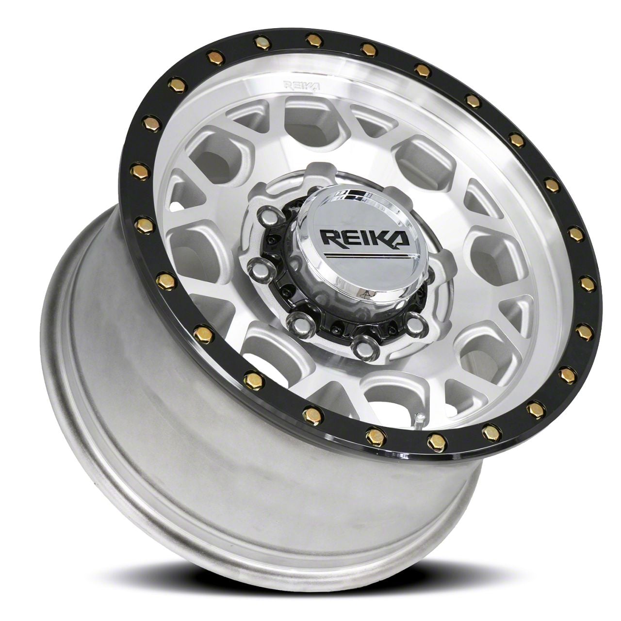 Reika Sierra 3500 R45 Machined with Gloss Black Ring 8-Lug Wheel; 17x9 ...