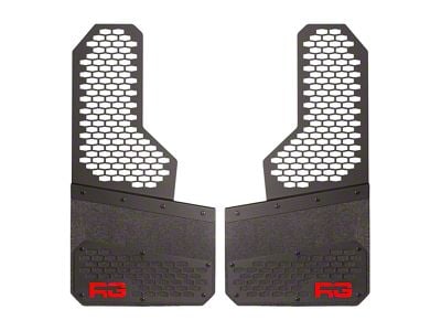Rek Gen 6-Inch Rek Mesh Offset Mud Flaps; Front or Rear; Red (Universal; Some Adaptation May Be Required)