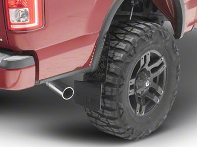 6-Inch X-Merica Offset Mud Flaps; Front or Rear; Black (Universal; Some Adaptation May Be Required)