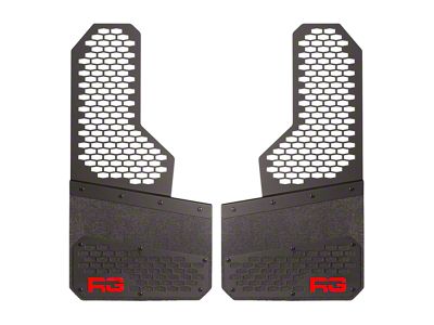 Rek Gen 8-Inch Rek Mesh Offset Mud Flaps; Front or Rear; Red (Universal; Some Adaptation May Be Required)