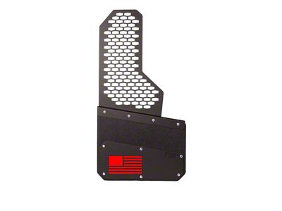 Rek Gen 12-Inch Merica Mud Flaps with Rekmesh; Front or Rear; Red (Universal; Some Adaptation May Be Required)