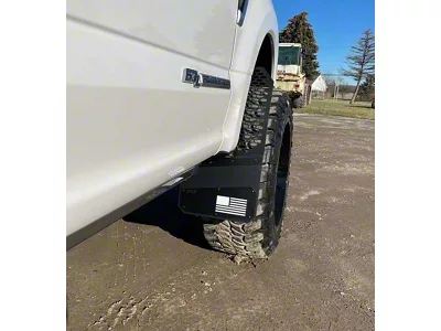 Rek Gen 12-Inch Merica Mud Flaps with Rekmesh; Front or Rear; White (Universal; Some Adaptation May Be Required)