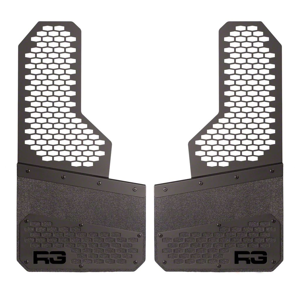 Rek Gen RAM 2500 8Inch Rek Mesh Offset Mud Flaps; Front or Rear; Black