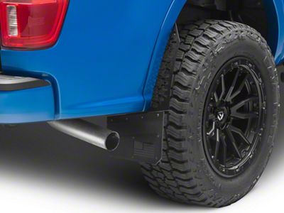6-Inch X-Merica Offset Mud Flaps; Front or Rear; Black (Universal; Some Adaptation May Be Required)