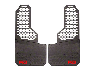 Rek Gen 8-Inch Rek Mesh Offset Mud Flaps; Front or Rear; Red (Universal; Some Adaptation May Be Required)