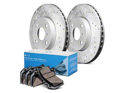 Bathurst Series Cross-Drilled and Slotted 6-Lug Brake Rotor and Ceramic Pad Kit; Front (10-20 F-150)