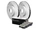 Rockies Series Cross-Drilled and Slotted 6-Lug Brake Rotor and Light Truck/SUV Pad Kit; Rear (2012 F-150)