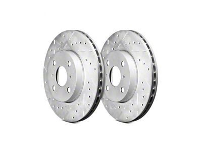Series B130 Cross-Drilled and Slotted 8-Lug Rotors; Front Pair (11-24 RAM 3500 SRW)