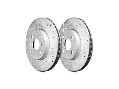 Series B130 Cross-Drilled and Slotted 8-Lug Rotors; Rear Pair (20-23 Sierra 2500 HD)