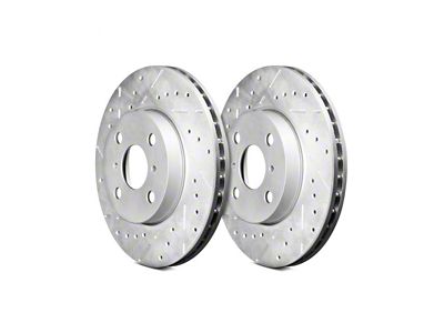 Series B130 Cross-Drilled and Slotted 8-Lug Rotors; Rear Pair (20-24 Sierra 2500 HD)