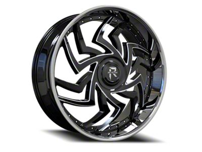Revenge Luxury Wheels RL-107 Big Floater Black Machined Chrome SSL 6-Lug Wheel; 26x9.5; 25mm Offset (14-18 Silverado 1500)