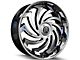 Revenge Luxury Wheels RL-108 Big Floater Black Machined Chrome SSL 6-Lug Wheel; 24x9; 25mm Offset (99-06 Silverado 1500)