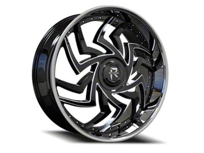 Revenge Luxury Wheels RL-107 Big Floater Black Machined Chrome SSL 6-Lug Wheel; 26x9.5; 25mm Offset (19-25 RAM 1500)