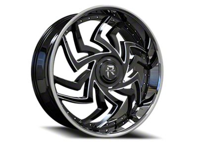 Revenge Luxury Wheels RL-107 Big Floater Black Machined Chrome SSL 6-Lug Wheel; 24x9; 25mm Offset (19-23 Ranger)