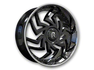 Revenge Luxury Wheels RL-107 Big Floater Black Machined Chrome SSL 6-Lug Wheel; 24x9; 25mm Offset (19-23 Ranger)