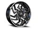Revenge Luxury Wheels RL-107 Big Floater Black Machined Chrome SSL 6-Lug Wheel; 26x9.5; 25mm Offset (19-24 Silverado 1500)