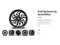Revenge Luxury Wheels RL-107 Big Floater Black Machined Chrome SSL 6-Lug Wheel; 28x9.5; 25mm Offset (07-14 Tahoe)
