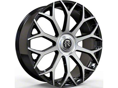 RL-105 Big Floater Black Machined 6-Lug Wheel; 24x9; 25mm Offset (15-20 F-150)