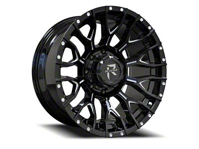 RV-201 Black and Milled 8-Lug Wheel; 20x9; 0mm Offset (01-06 Sierra 2500 HD)
